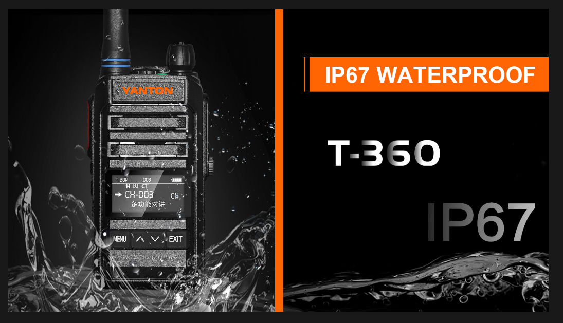 O rádio comercial bidirecional T-360 tem certificado à prova d'água IP67